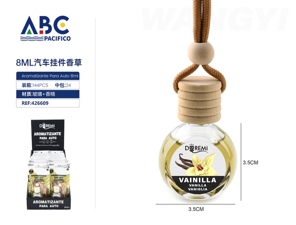 Aromatizante de coche de 8ml  vainilla