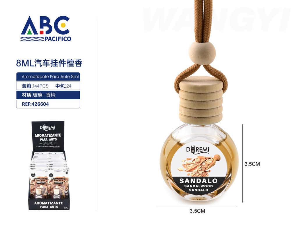 Aromatizante de coche de 8 ml sándalo