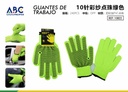 Guantes de trabajo 10 agujas hilo de color perlas verde