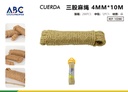 Cuerda de cáñamo de 3 hebras 4mm*10m