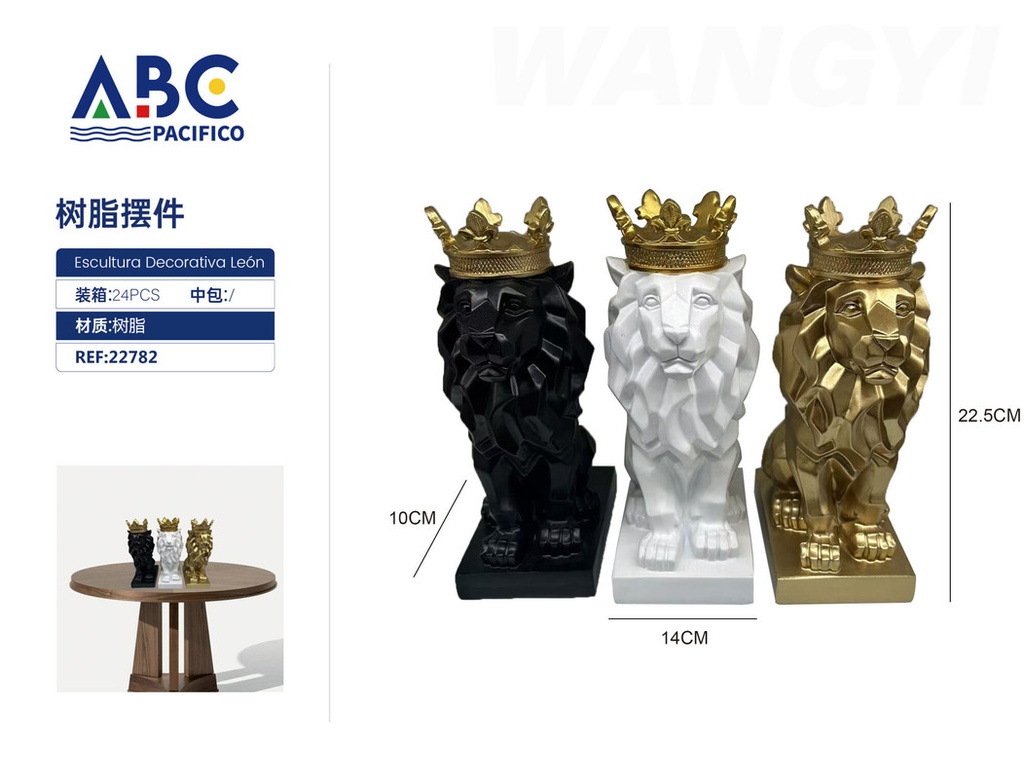 Escultura decorativa leones 1, 14*22.5*10cm