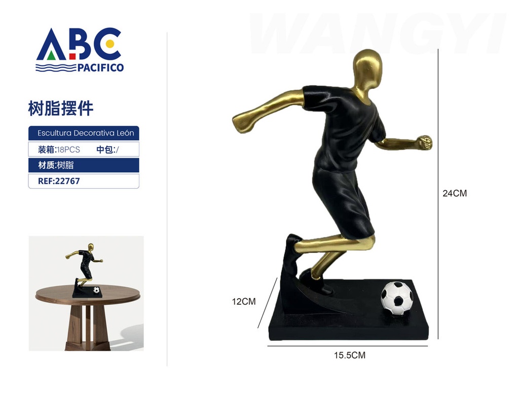 Escultura decorativa futbolista 3, 15.5*24*12cm