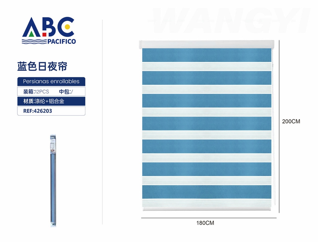 Persiana enrollable color azul 180*200cm
