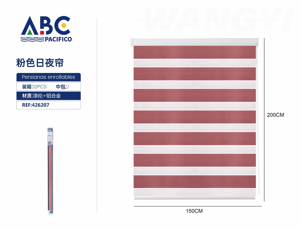 Persiana enrollable color rosa 150*200cm