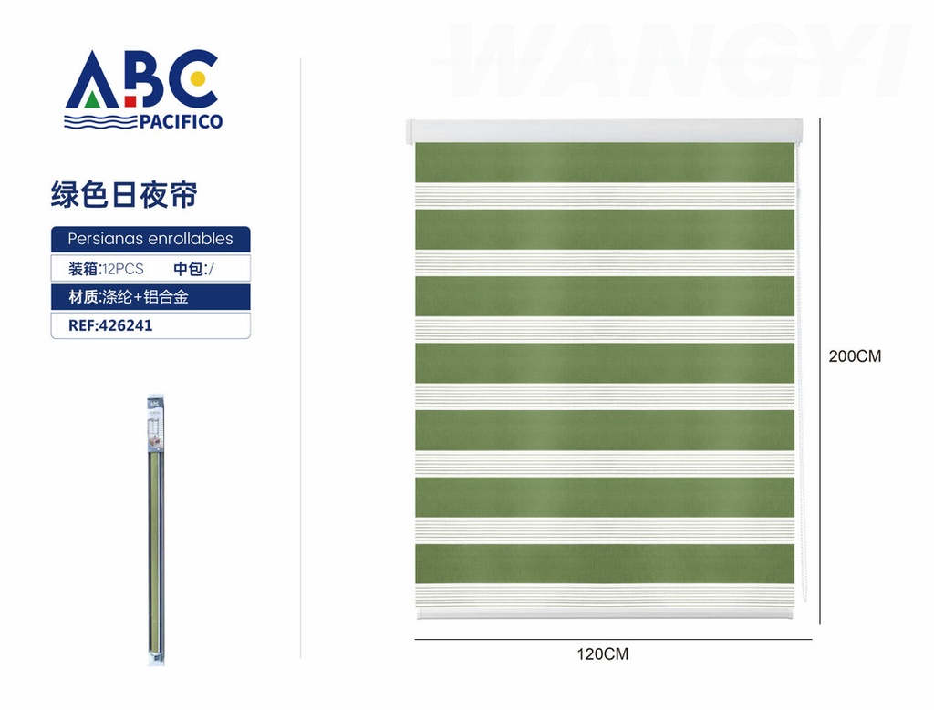 Persiana enrollable color verde 120*200cm