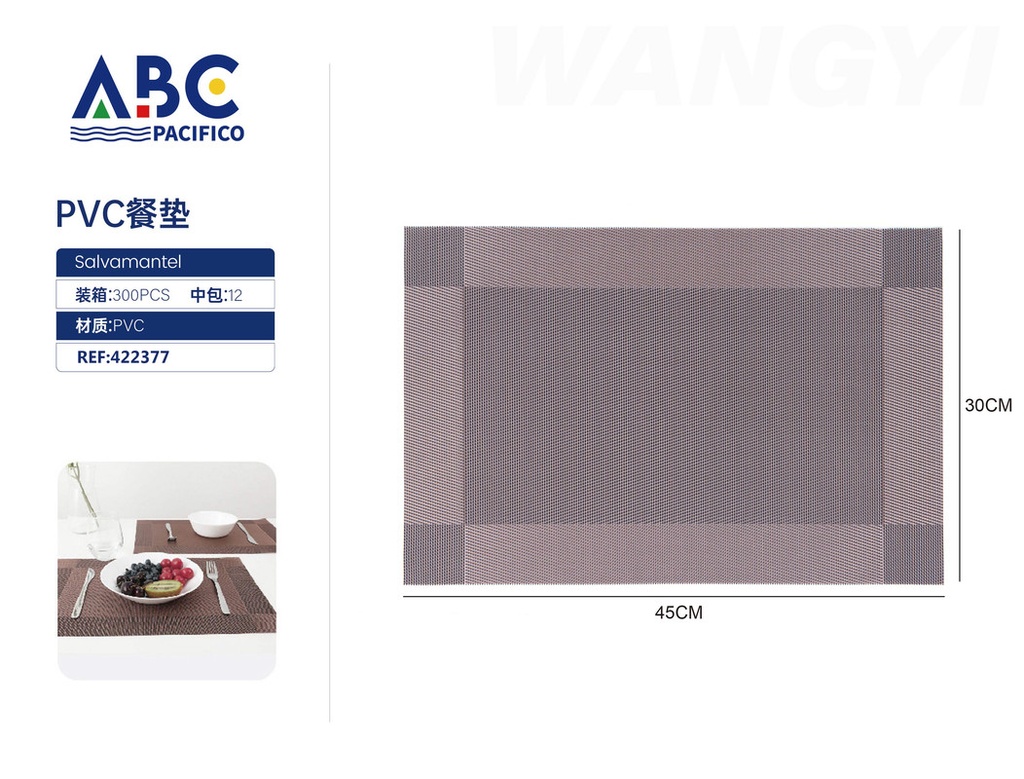 Mantel individual rectangular de pvc 30*45cm