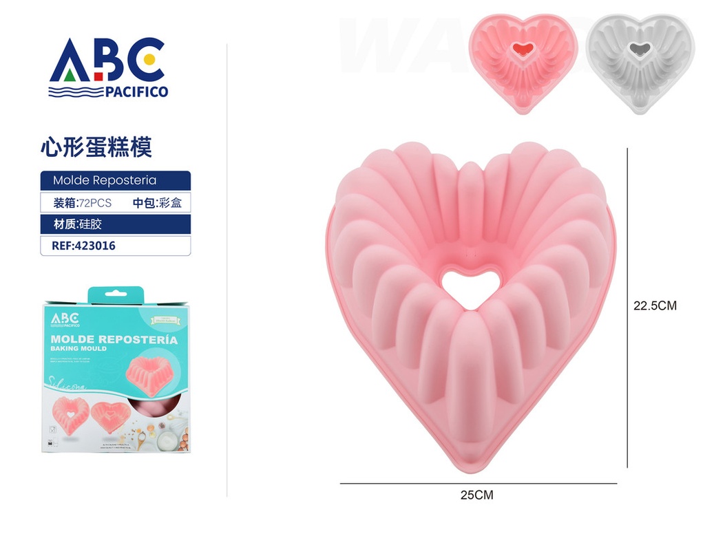 Molde de silicona para pastel con forma de corazón 25*22.5cm