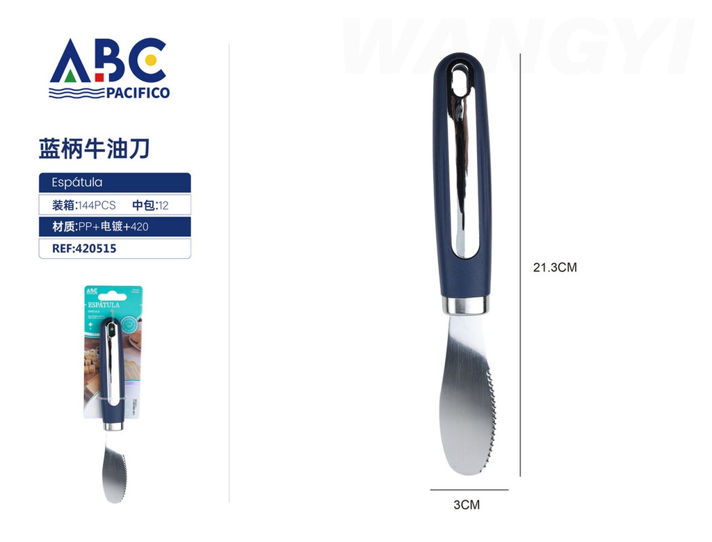 Cuchillo para mantequilla con mango azul 21*3cm