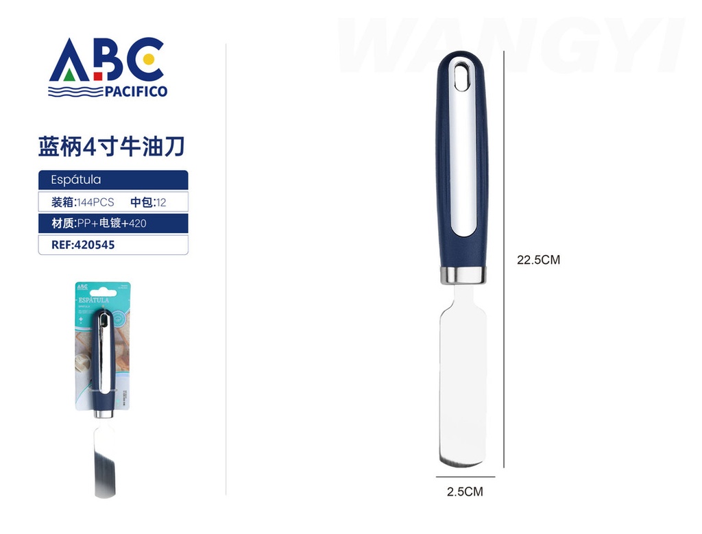 Cuchillo para mantequilla con mango azul 22*2.5cm