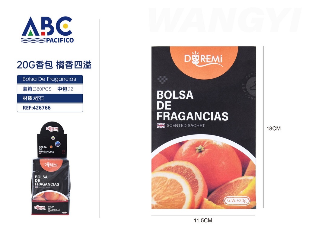 Sobre aromatizante de 20g, mandarina