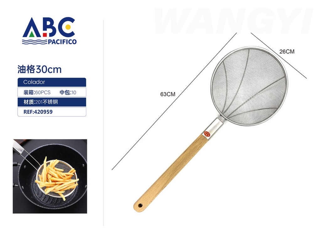 Colador para aceite de acero inoxidable 30cm