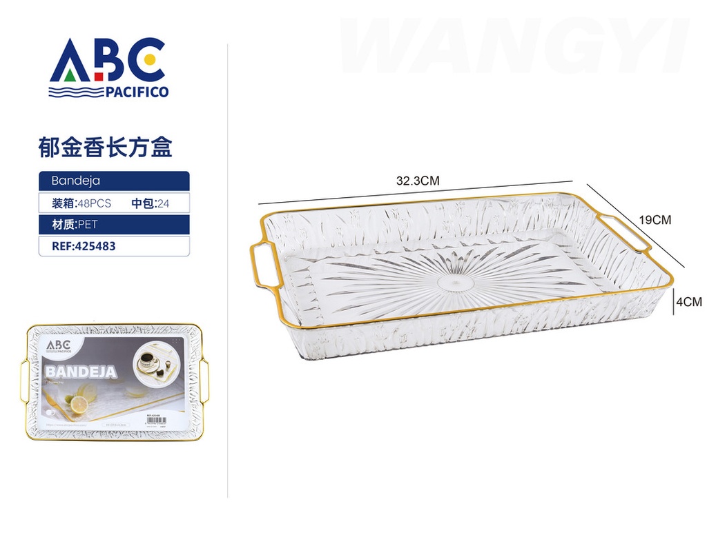 Charola rectangular  32.3*19*4cm