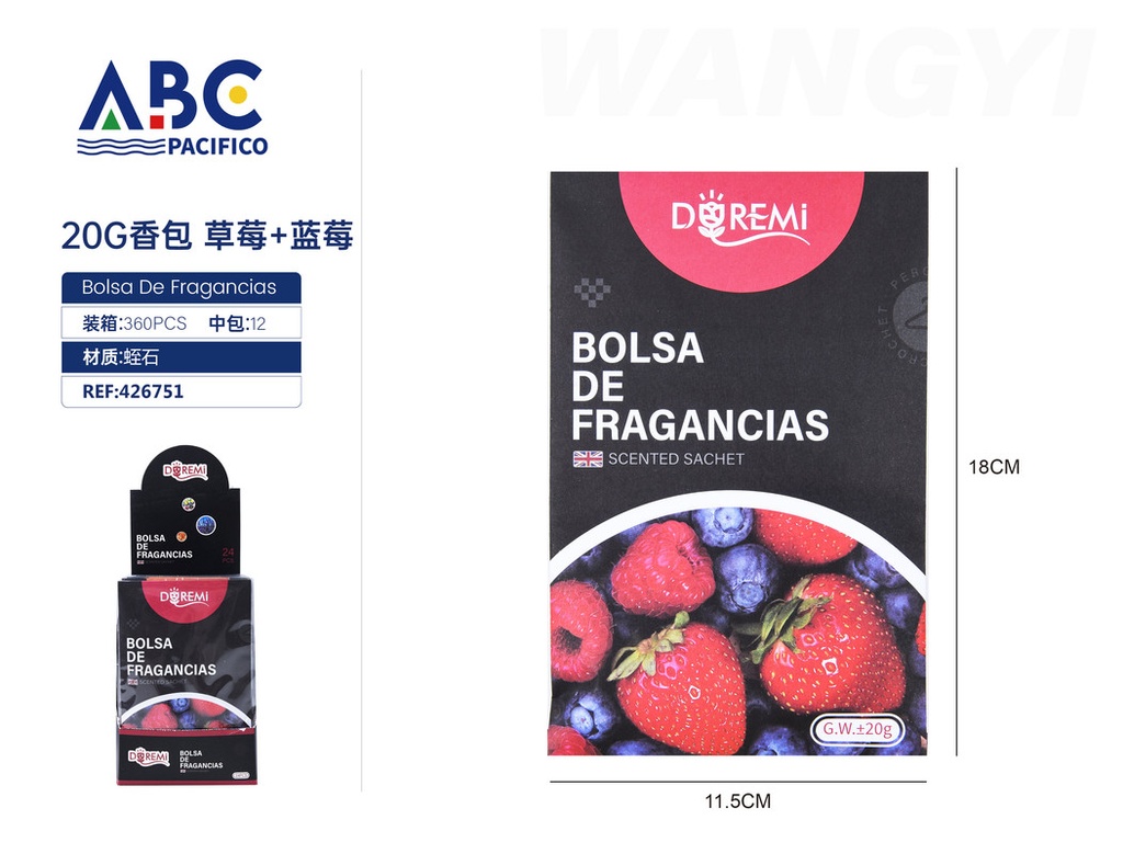 Sobre aromatizante de 20g, arándano+fresa
