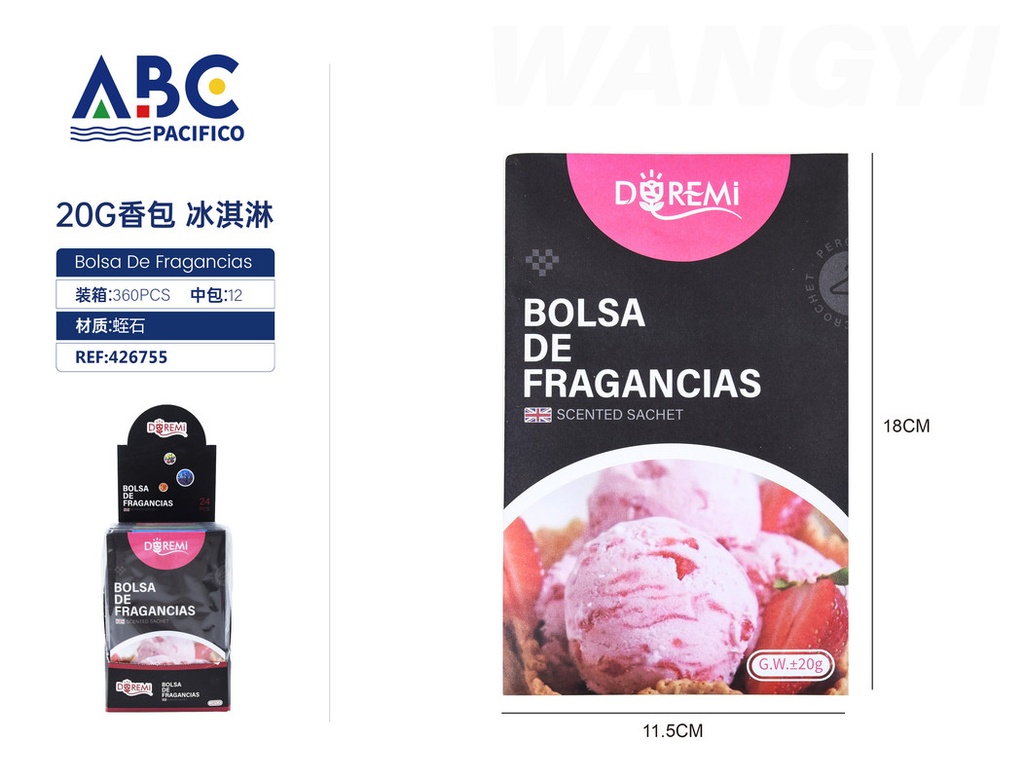 Sobre aromatizante de 20g, ice cream
