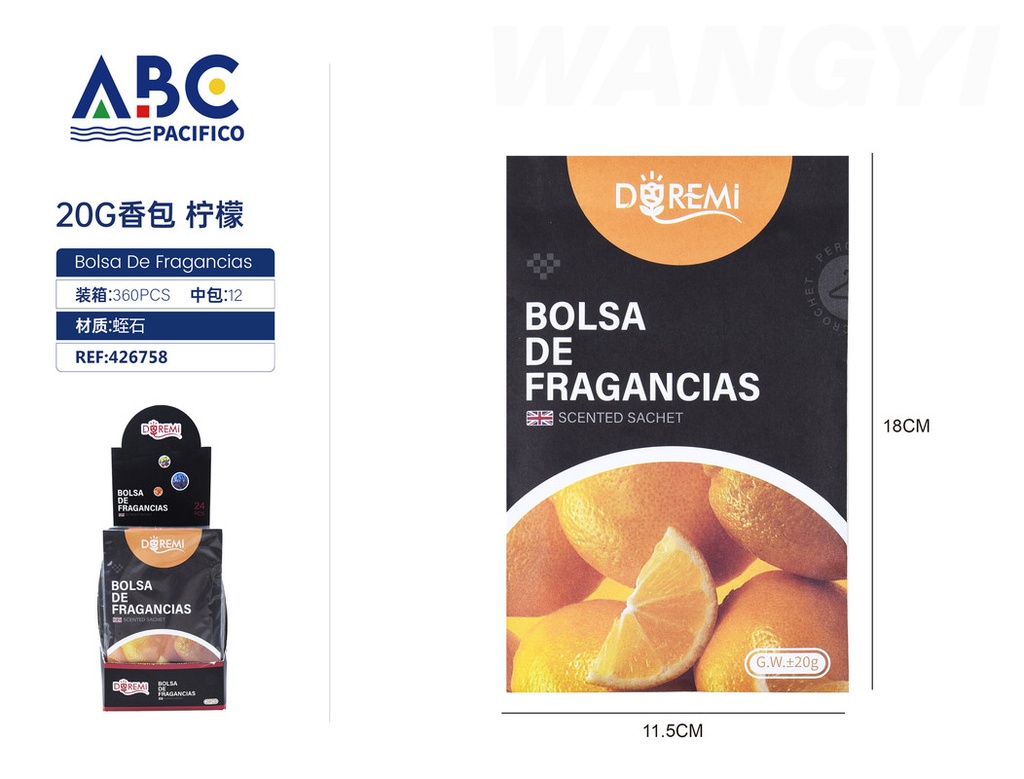 Sobre aromatizante de 20g, limón