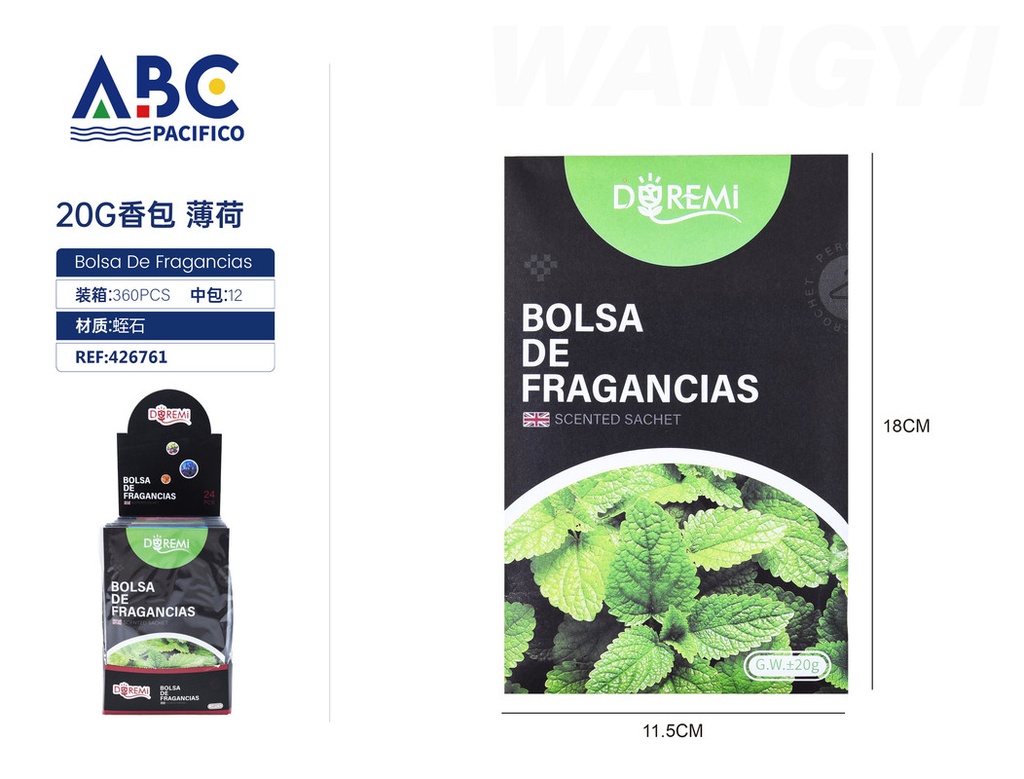 Sobre aromatizante de 20g, menta