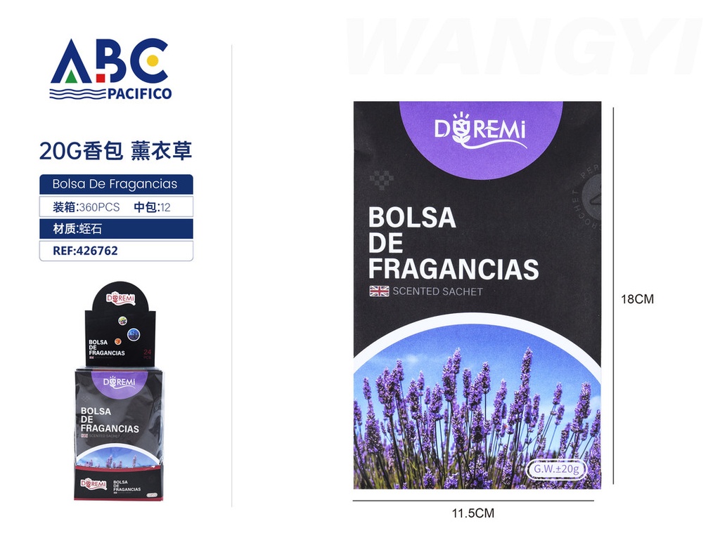 Sobre aromatizante de 20g, lavanda