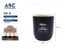 [06184] Vela con fragancia en vaso y tapa de madera en color negro