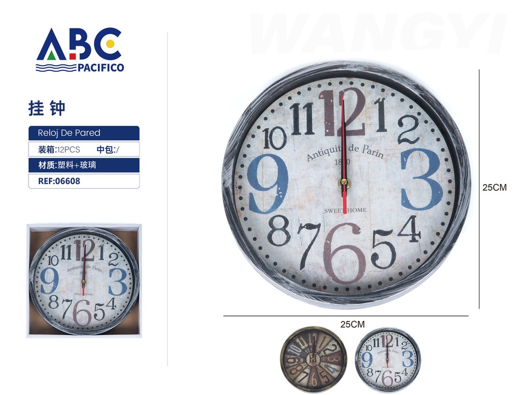 Reloj de pared con diseño 25cm