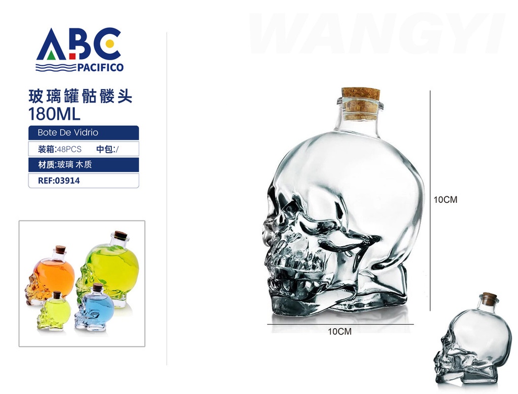 [03914] Tarro de vidrio estilo calavera 180ml