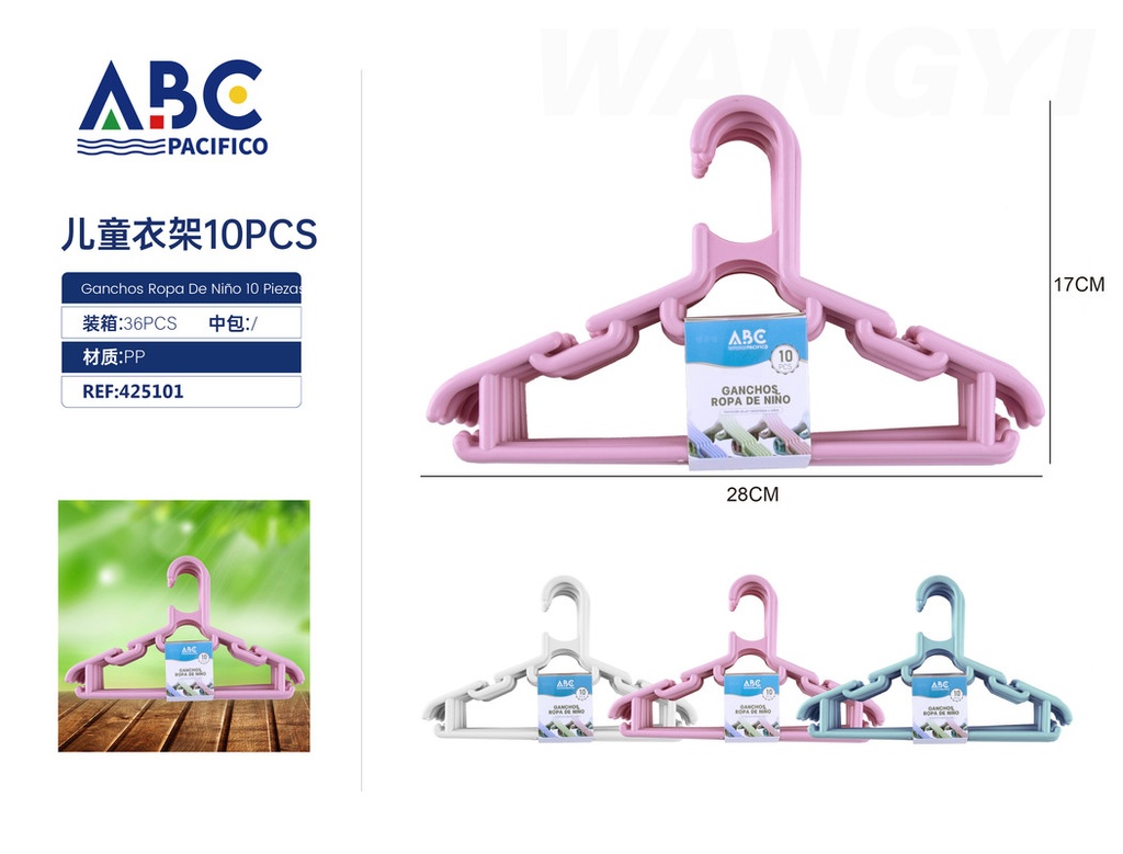 Set de 10 ganchos infantiles 28*17cm