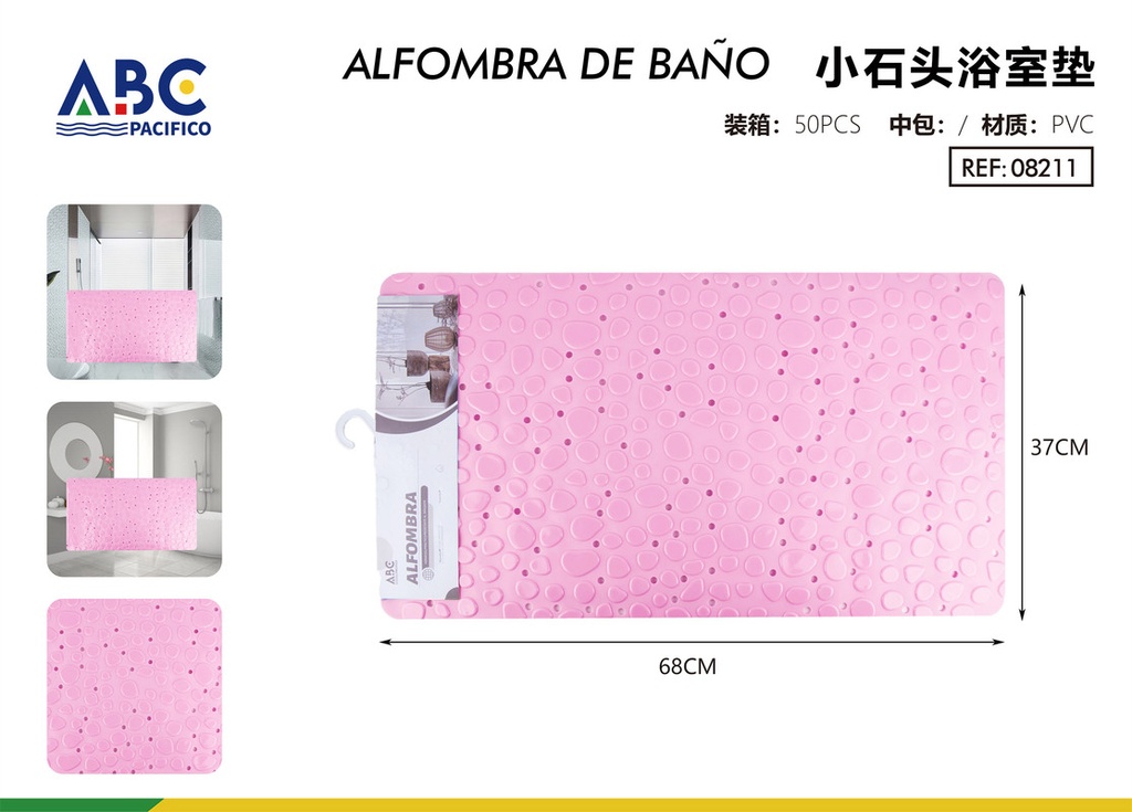 Tapete de baño de piedra pequeña rosa 37*68cm