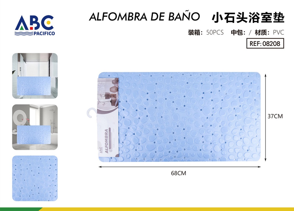 Tapete de baño de piedra pequeña azul 37*68cm