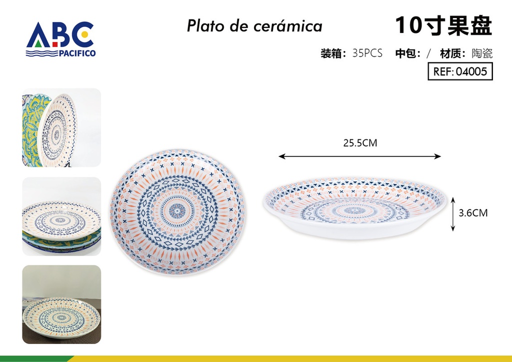 Plato de cerámica 10"