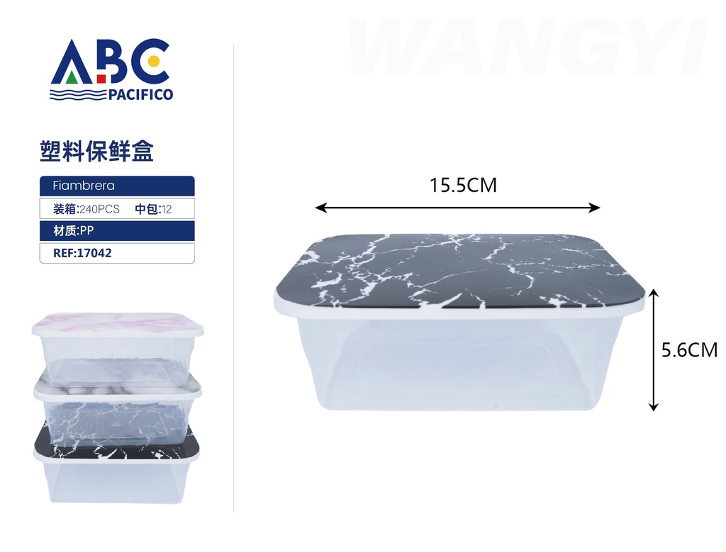 Fiambrera rectangular de plástico 15.5*5.6cm