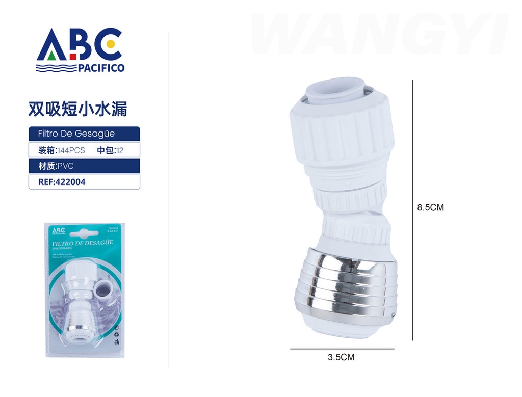 Filtro para llave de agua de doble succión, 8.5*3.5cm