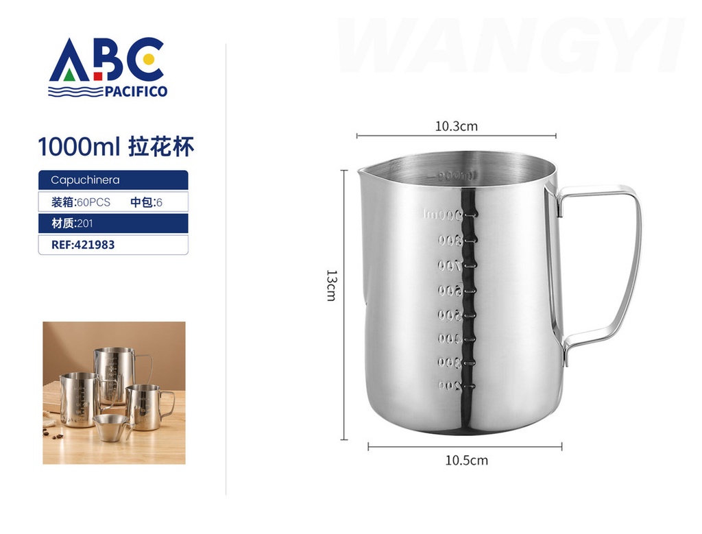 Vaso de 1000 ml de latte art