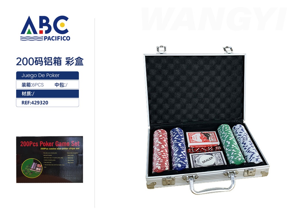 Juego de poker con portafolio y 200 fichas