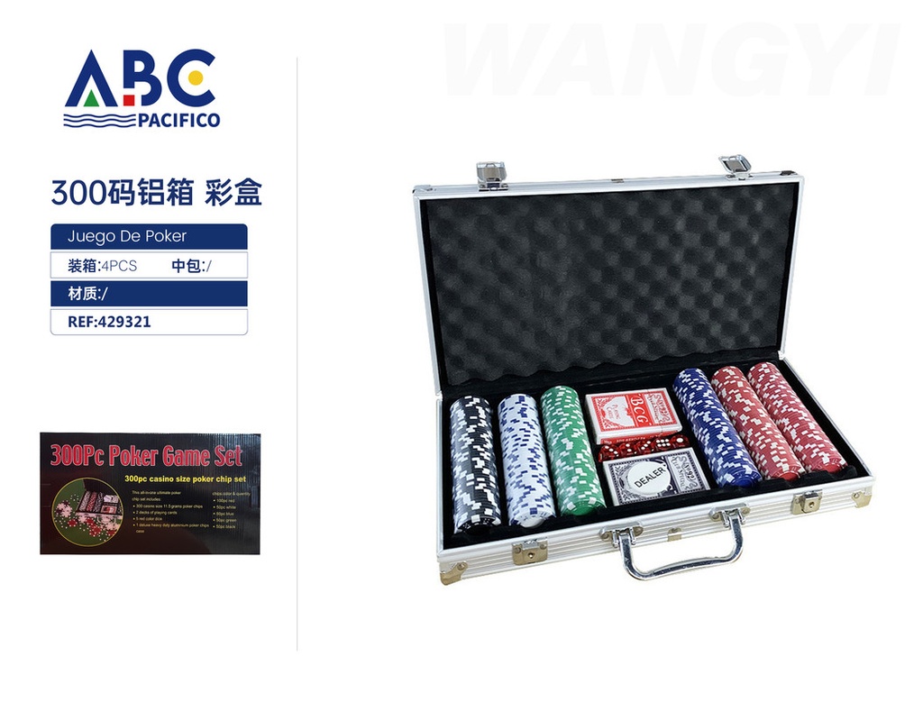 Juego de poker con portafolio y 300 fichas