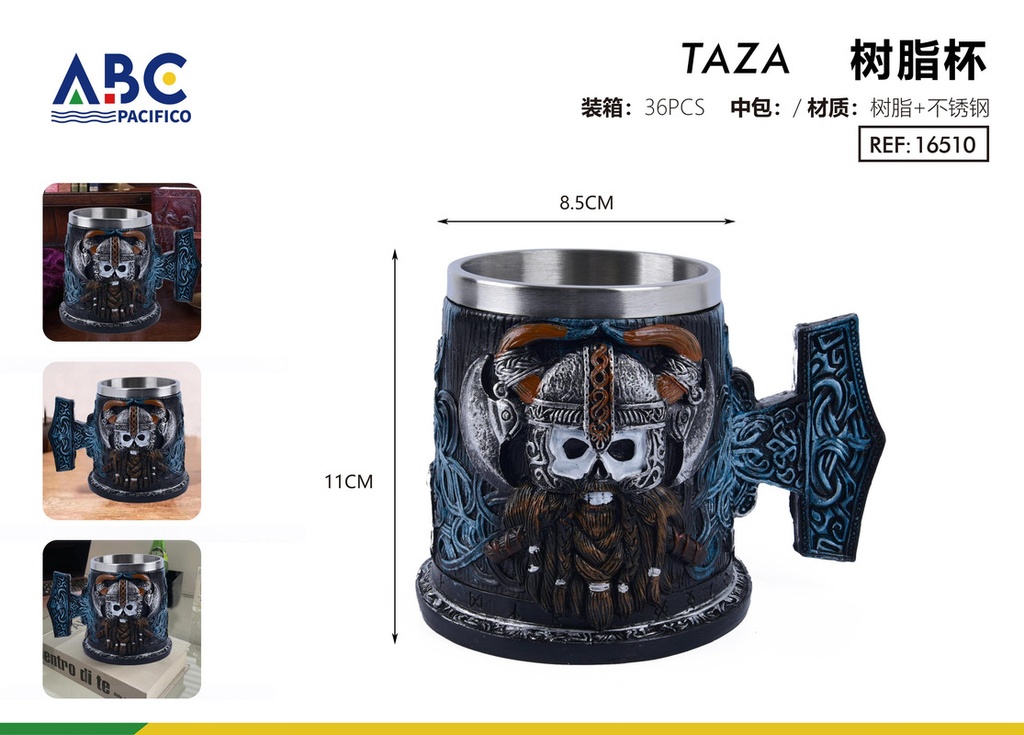 Taza de acero inoxidable con cubierta de resina 400ml