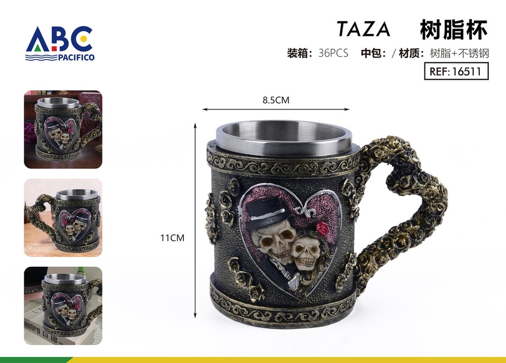 Taza de acero inoxidable con cubierta de resina 400ml