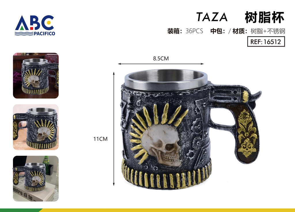 Taza de acero inoxidable con cubierta de resina 400ml