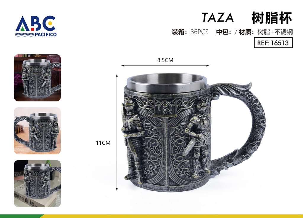 Taza de acero inoxidable con cubierta de resina 400ml