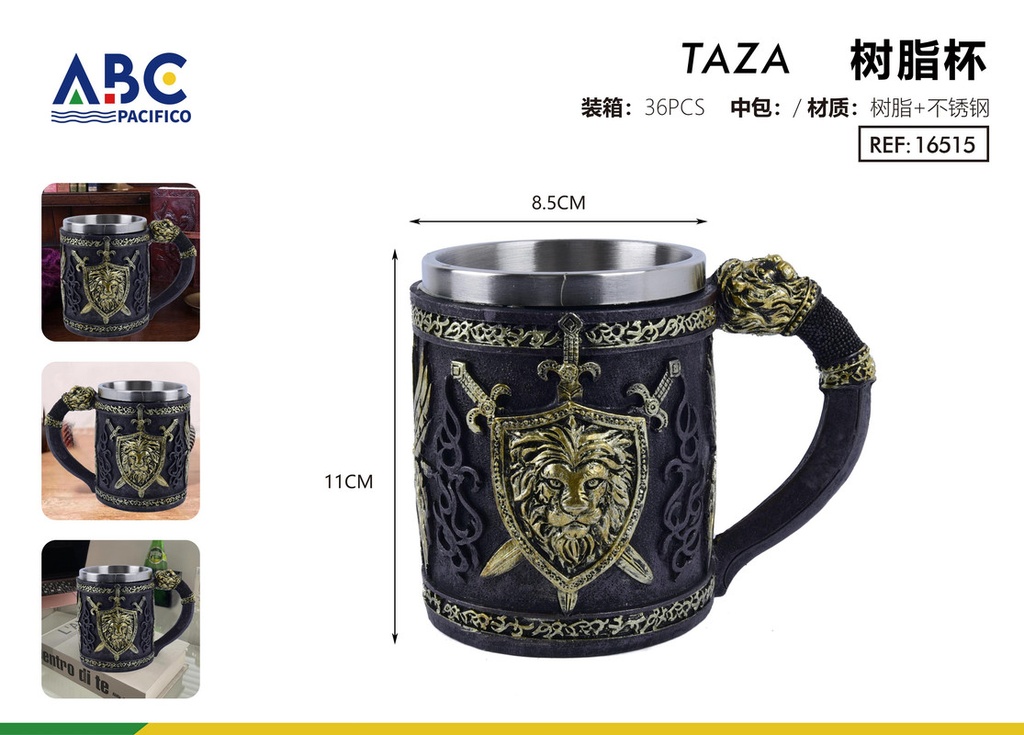 Taza de acero inoxidable con cubierta de resina 400ml
