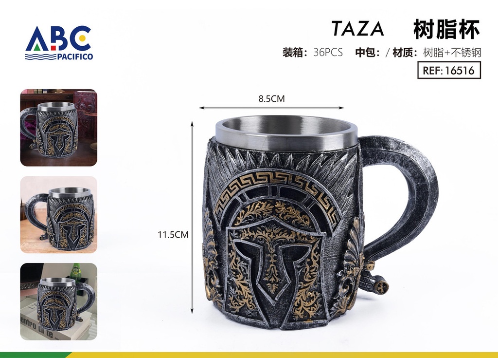 Taza de acero inoxidable con cubierta de resina 400ml