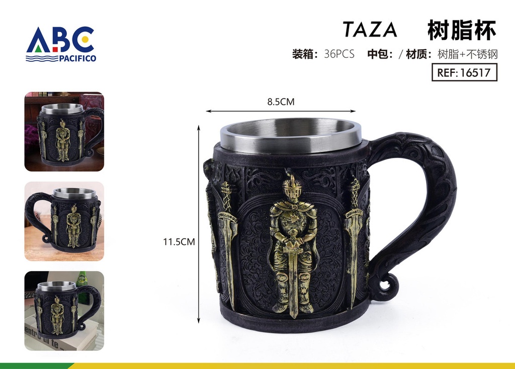 Taza de acero inoxidable con cubierta de resina 400ml