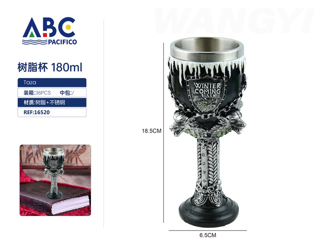 Copa de acero inoxidable con cubierta de resina 180ml