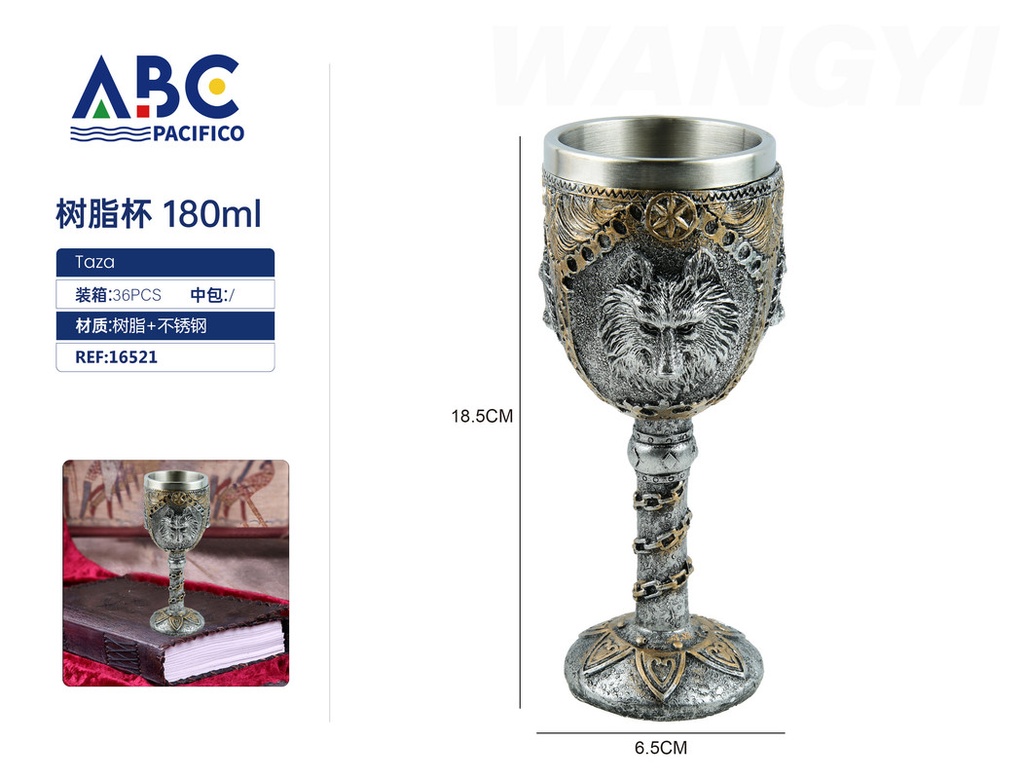 Copa de acero inoxidable con cubierta de resina 180ml