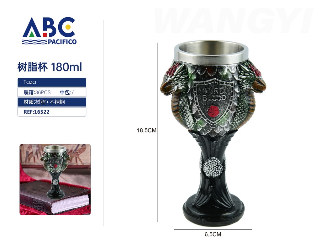 Copa de acero inoxidable con cubierta de resina 180ml