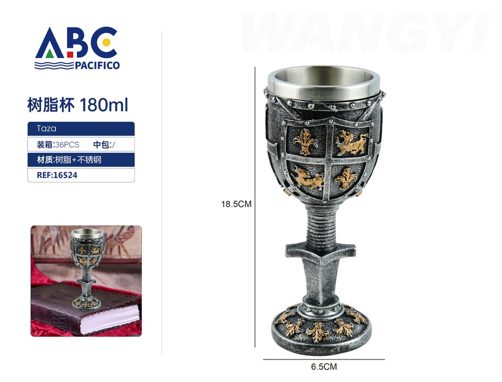 Copa de acero inoxidable con cubierta de resina 180ml