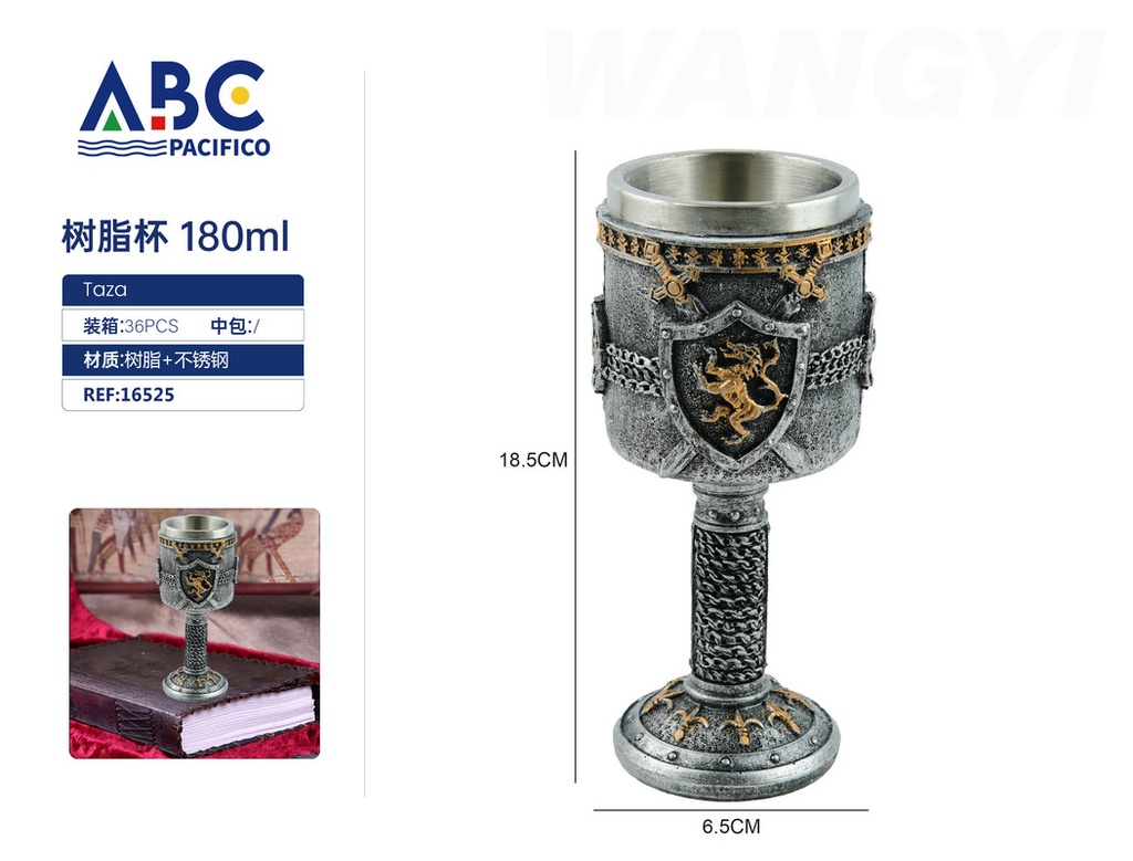 Copa de acero inoxidable con cubierta de resina 180ml
