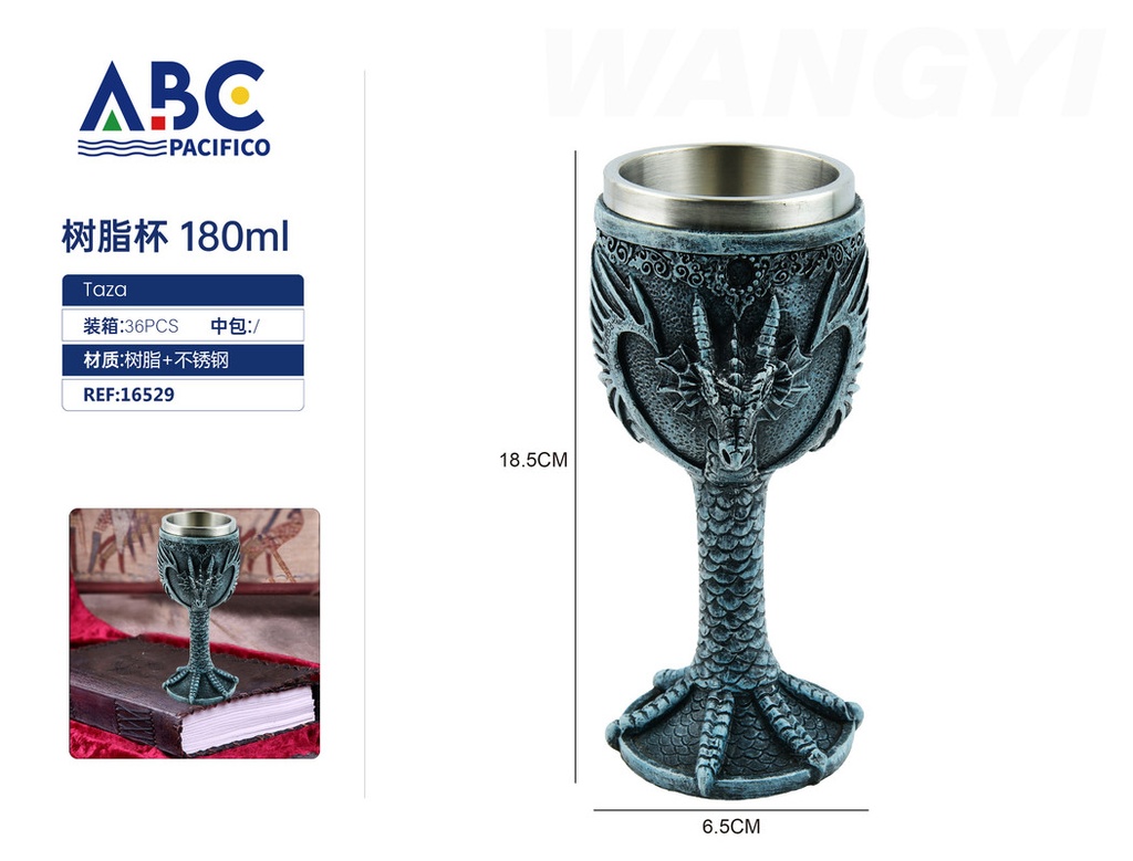 Copa de acero inoxidable con cubierta de resina 180ml
