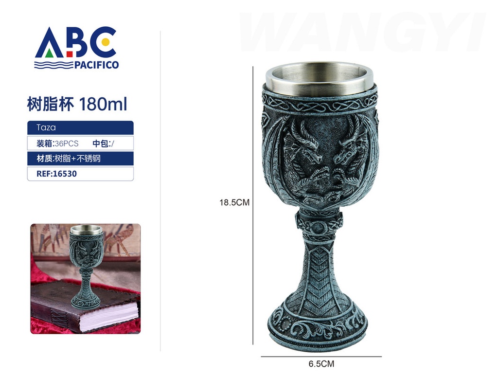Copa de acero inoxidable con cubierta de resina 180ml