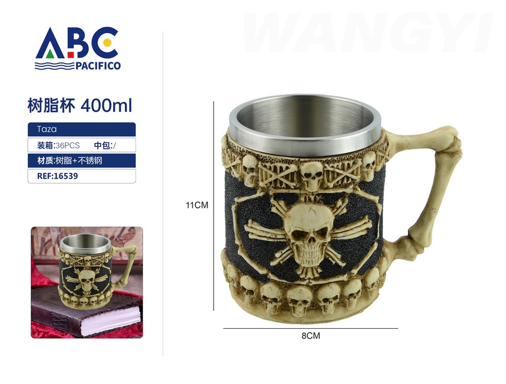 Taza de acero inoxidable con cubierta de resina 400ml