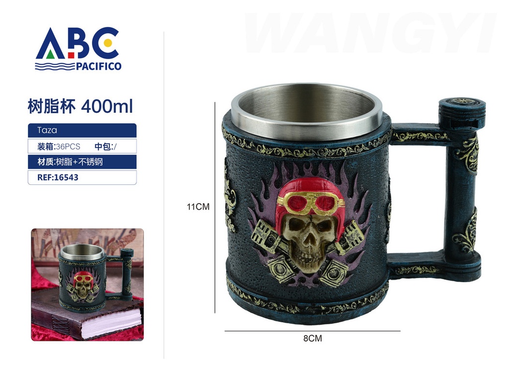 Taza de acero inoxidable con cubierta de resina 400ml