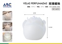 Vela con fragancia forma de rosa color blanco 6*5.5cm